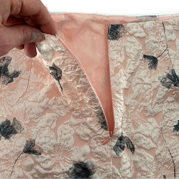 Lulus Most Darling Blush Pink Floral Jacquard Skirt NWT Large - Picture 5 of 10